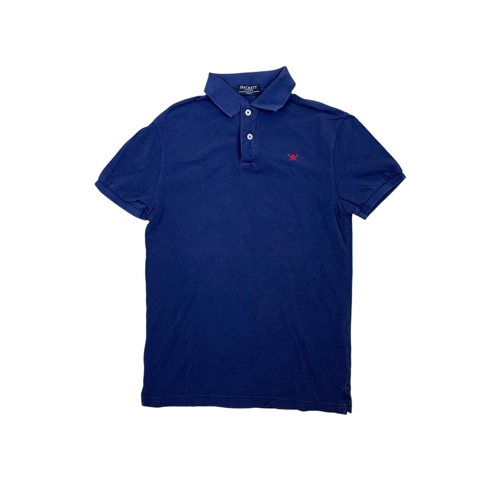 Hackett London Navy Polo Shirt Classic Logo Cotton Short Sleeve XS